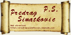 Predrag Simatković vizit kartica